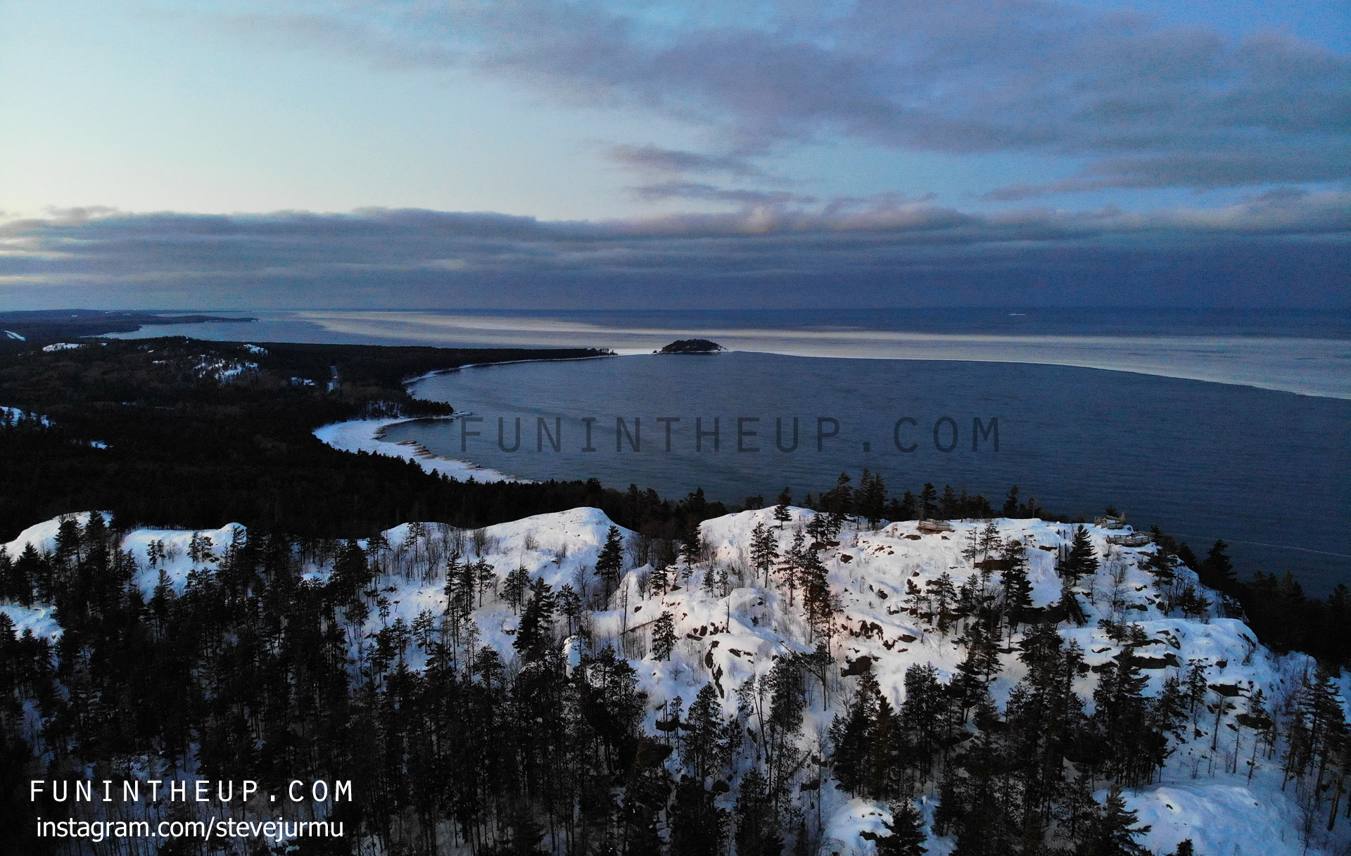 Sugarloaf mountain Marquette, Michigan, winter